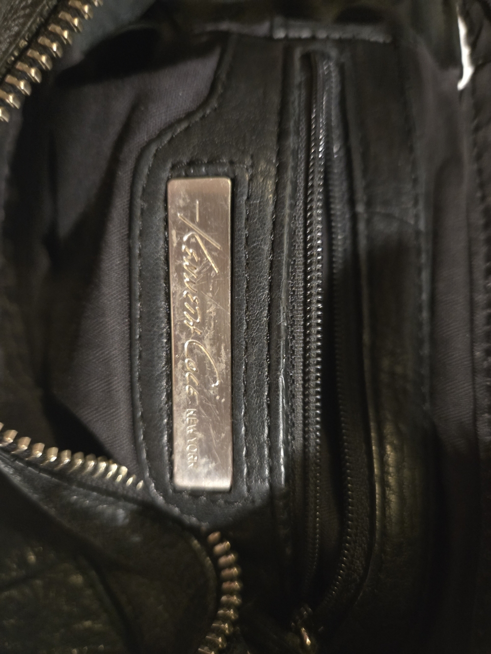Kenneth Cole Black Leather Studded Small Hobo - Picture 5 of 5